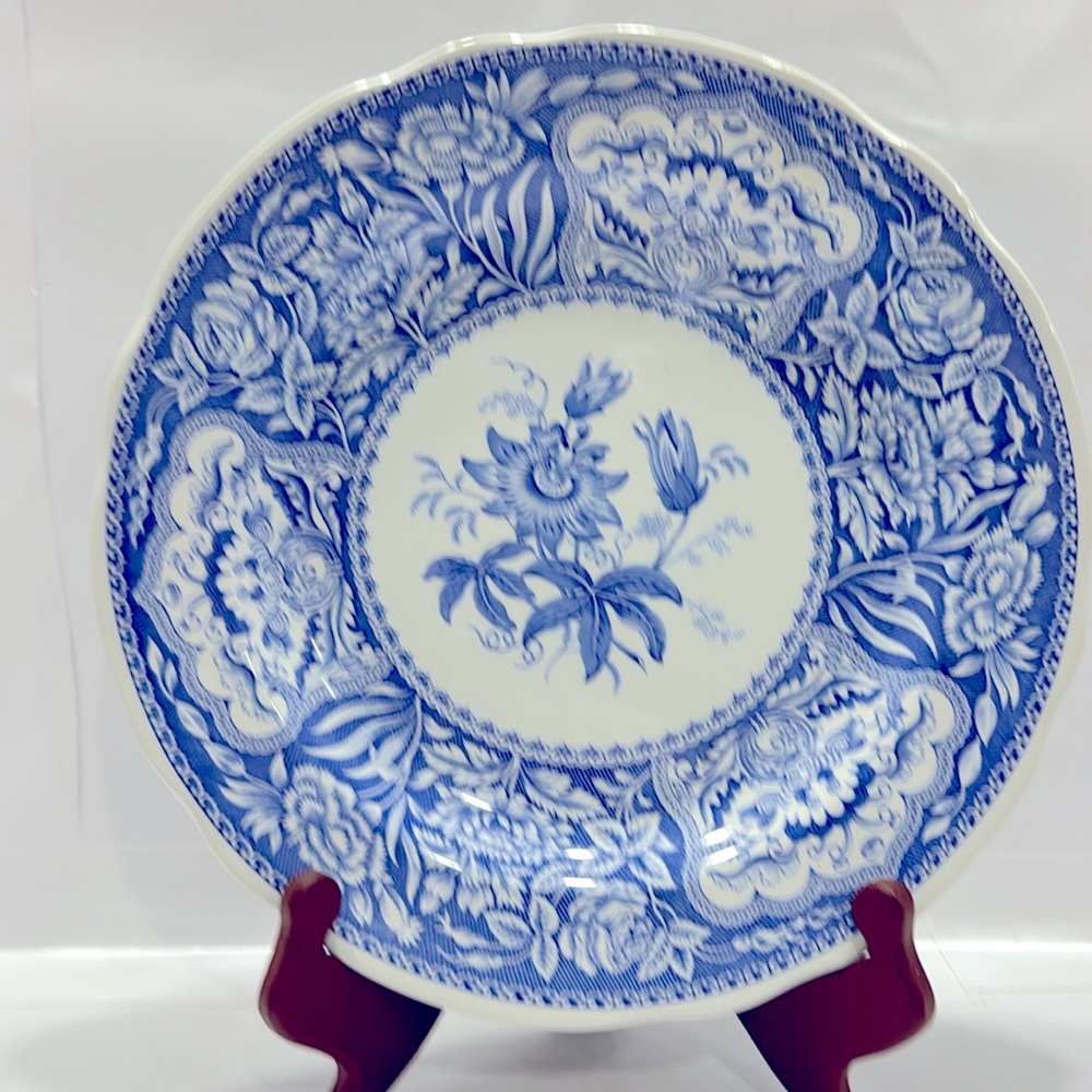 Spode Blue Room Collection FLORAL Passion Flower Dinner Plate England 10.5”.2416
